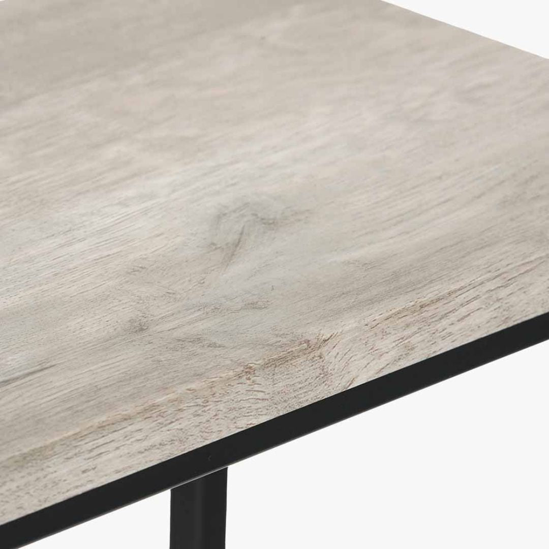 Soho Grey Oak and Black Metal Side Table