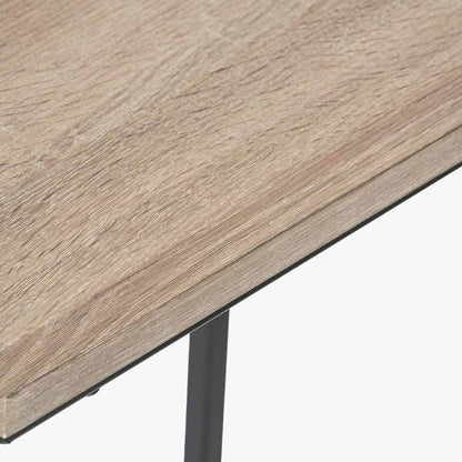 Soho Natural Oak and Black Metal Side Table