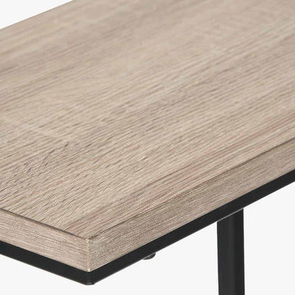 Soho Natural Oak and Black Metal Side Table