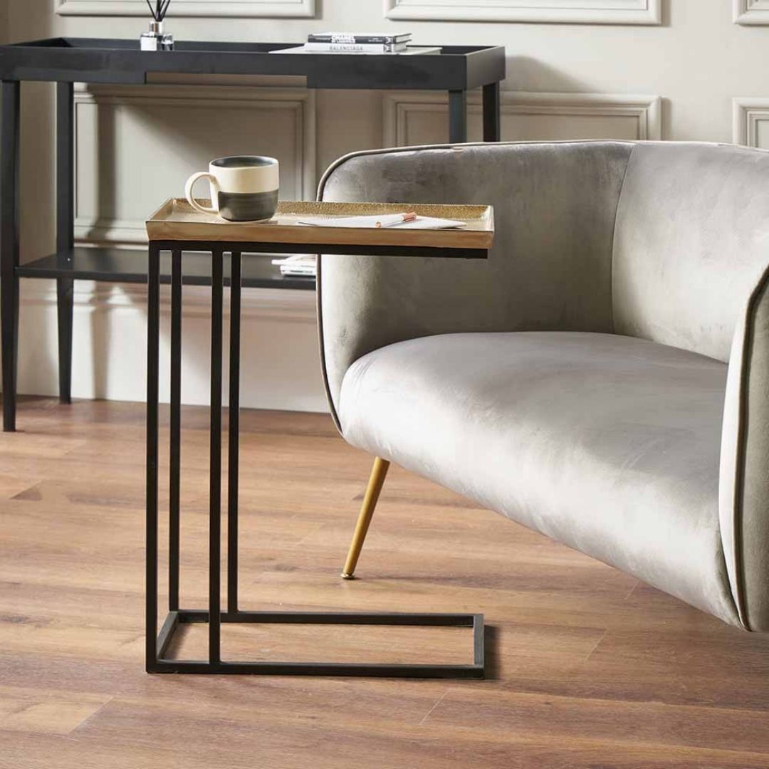 Franklin Black & Gold Metal Side Table