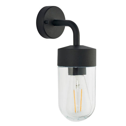 North Matte Black & Glass Outdoor Wall Light