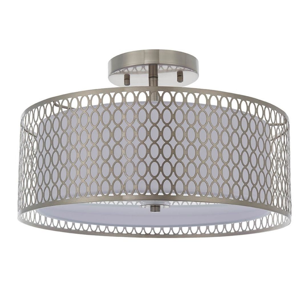 Cordero 3 Light Satin Nickel Flush Ceiling Light