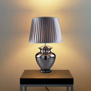 Elina Grey & Smoked Glass Table Lamp