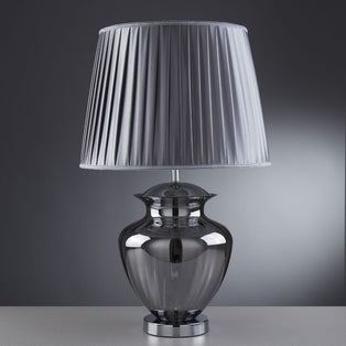 Elina Grey & Smoked Glass Table Lamp