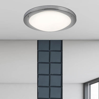 Geneva Silver & Glass LED Flush Ceiling Light