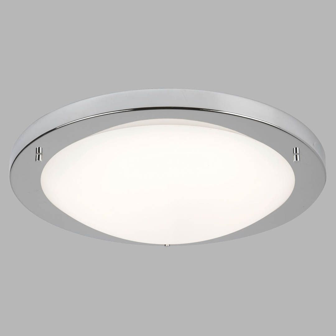 Geneva Silver & Glass LED Flush Ceiling Light