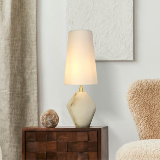 Apex Satin Brass & White Table Lamp