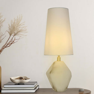 Apex Satin Brass & White Table Lamp