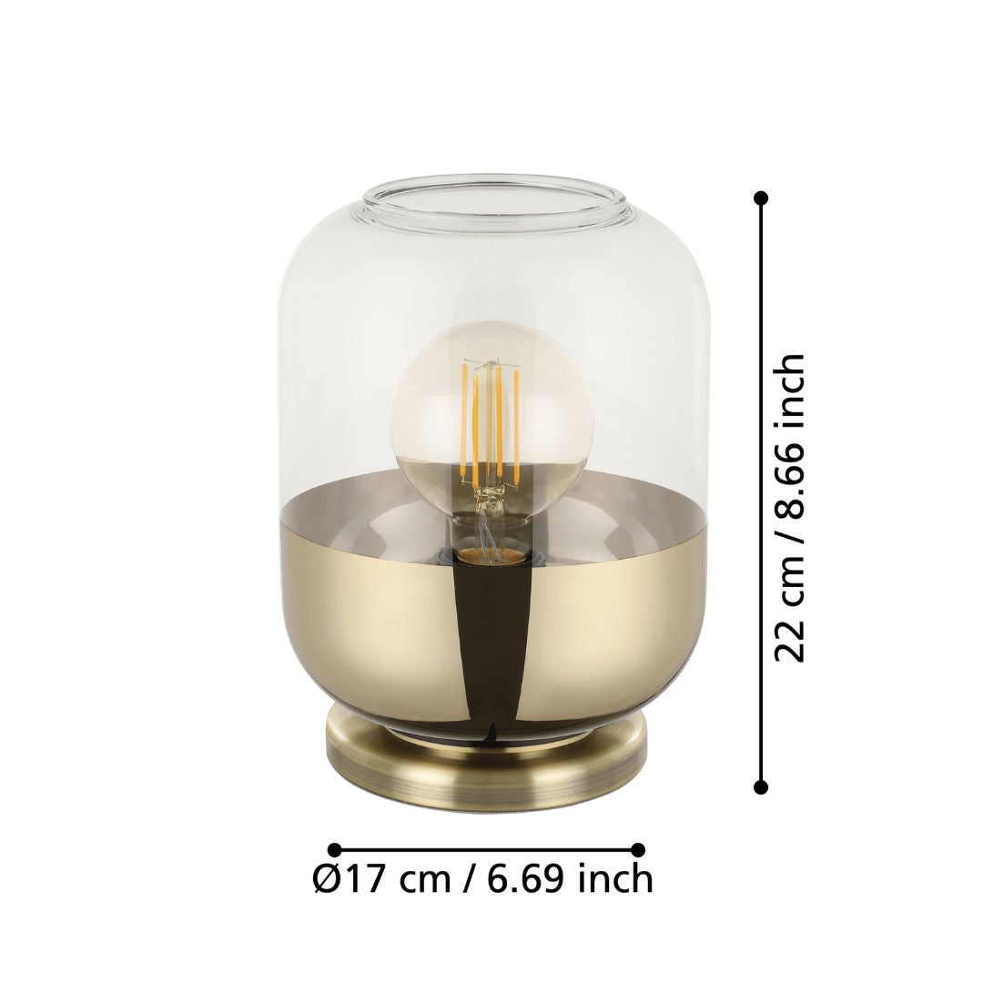 Maryvilla Gold and Clear Glass Table Lamp