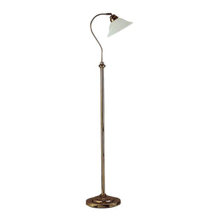 Adjustable Antique Brass & Scavo Glass Task Floor Lamp