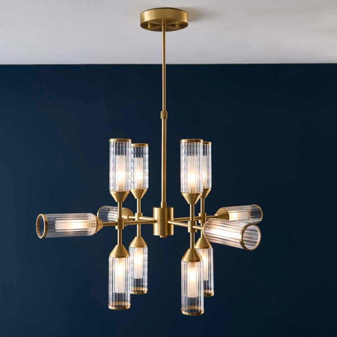 Botero 12 Light Satin Brass Ceiling Light