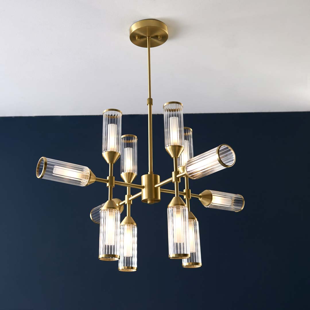 Botero 12 Light Satin Brass Ceiling Light