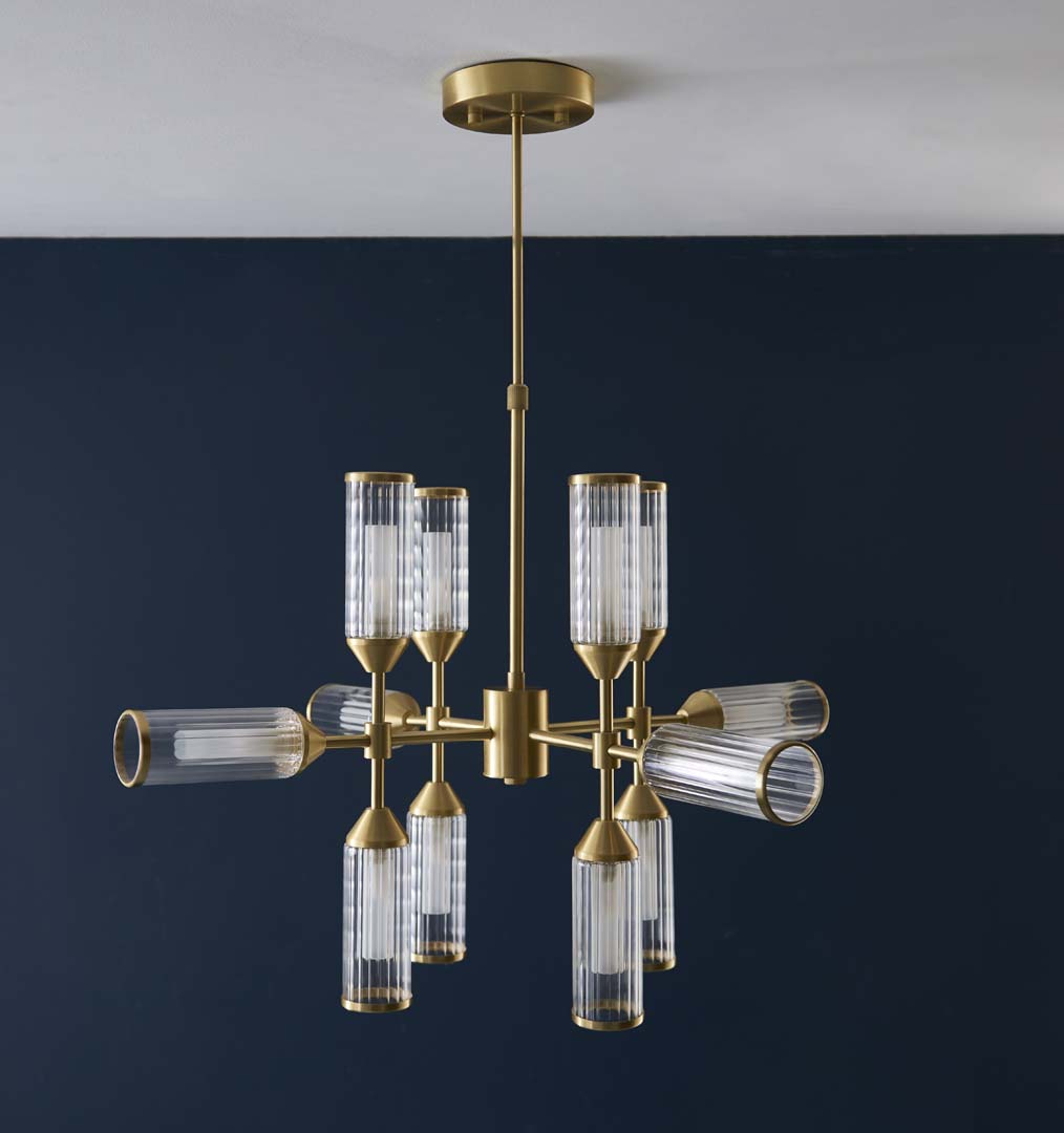 Botero 12 Light Satin Brass Ceiling Light