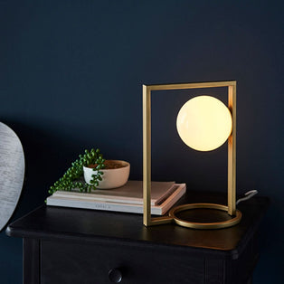 Leyre Brushed Gold and Opal Table Lamp