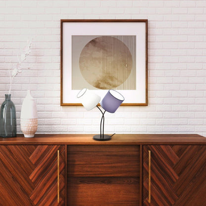 Almeida 2 Light Anthracite and White Table Lamp