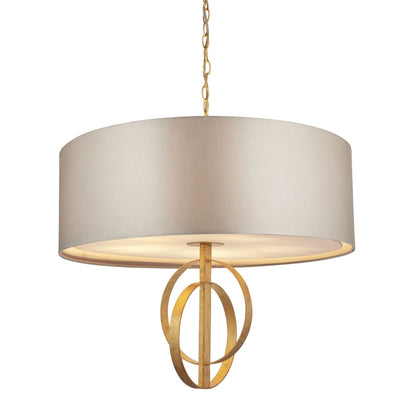 Serenity 5 Light Antique Gold & Mink Pendant Ceiling Light