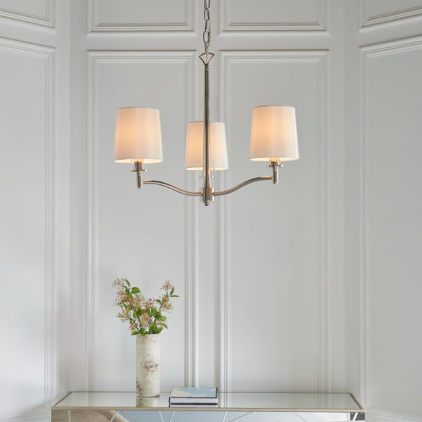 Ortona Nickel 3 Light Chandelier