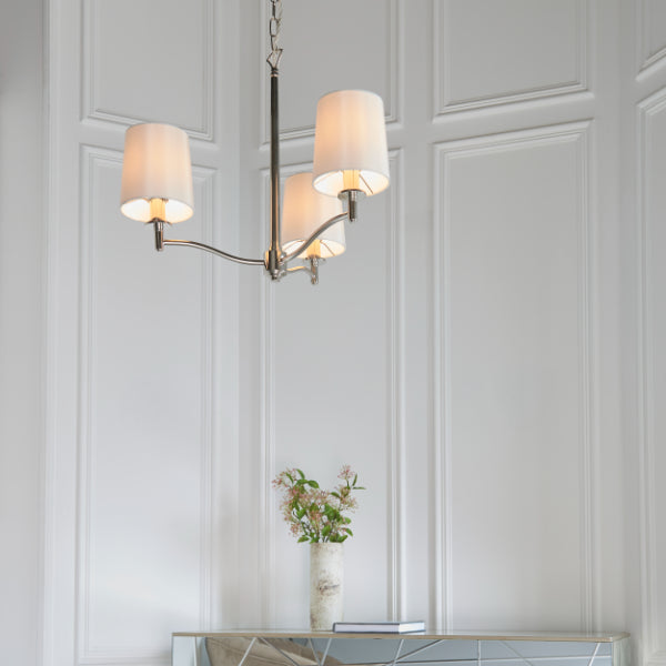 Ortona Nickel 3 Light Chandelier