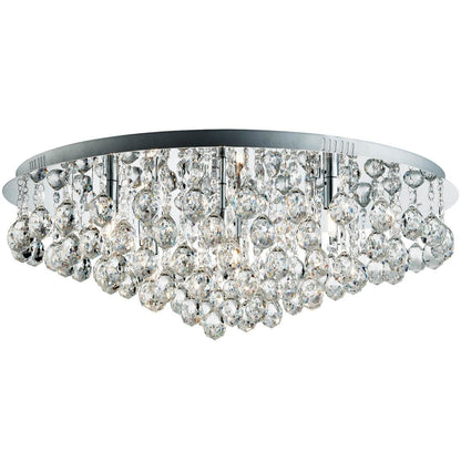 Hanna 8 Light Chrome & Crystal Flush Ceiling Light