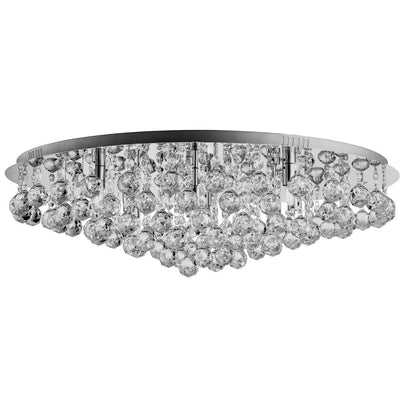 Hanna 8 Light Chrome & Crystal Flush Ceiling Light