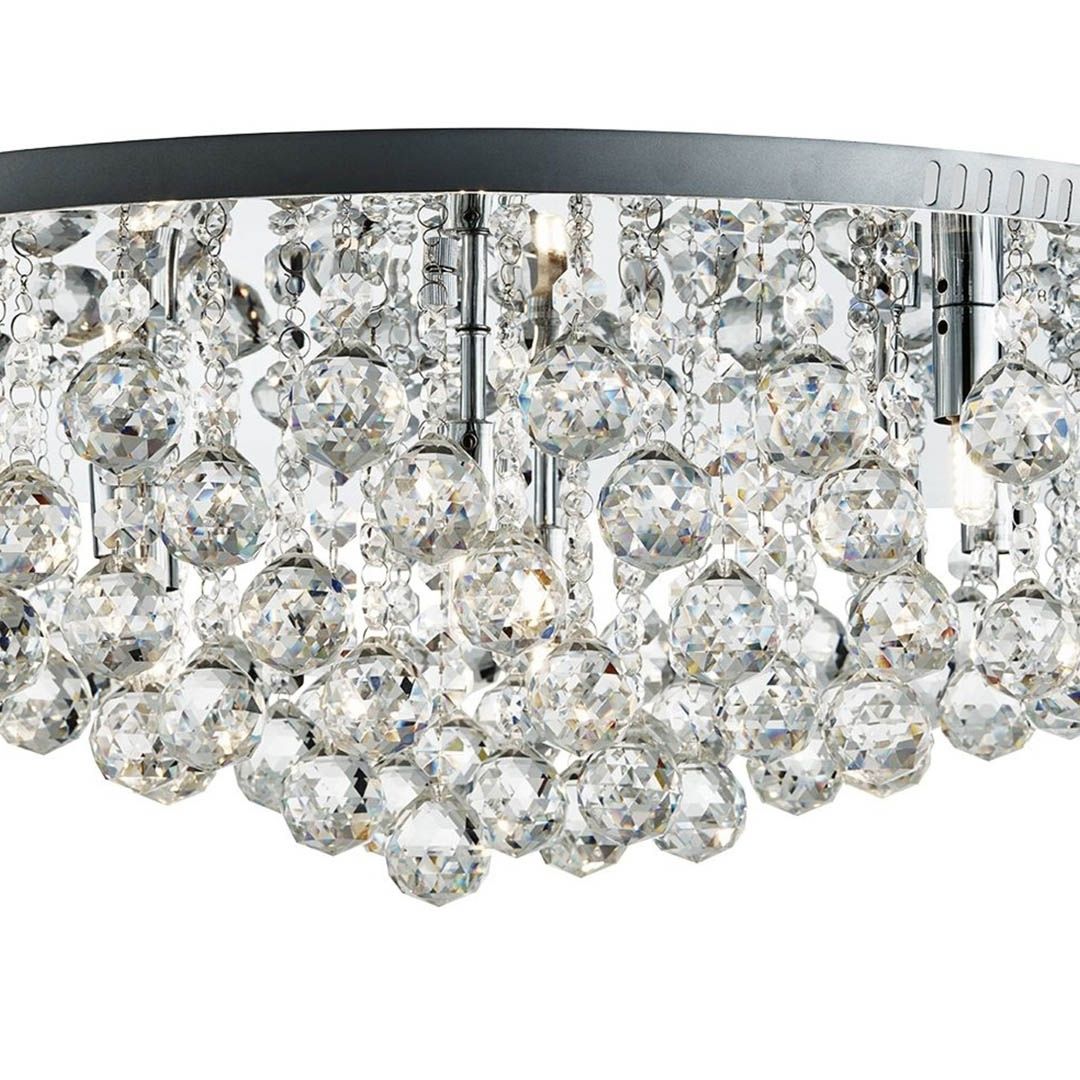 Hanna 8 Light Chrome & Crystal Flush Ceiling Light