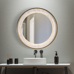 Luxo Gold & Marble Effect LED Mirror