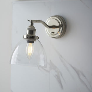 Hansen Polished Nickel & Glass Task Wall Light