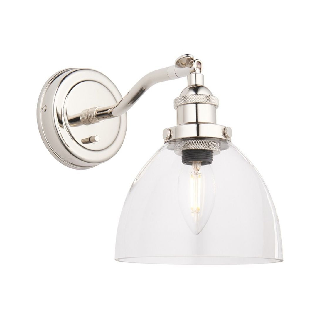 Hansen Polished Nickel & Glass Task Wall Light