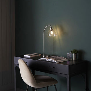 Hansen Polished Nickel & Glass Task Table Lamp