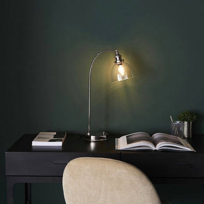 Hansen Polished Nickel & Glass Task Table Lamp