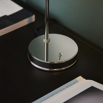 Hansen Polished Nickel & Glass Task Table Lamp