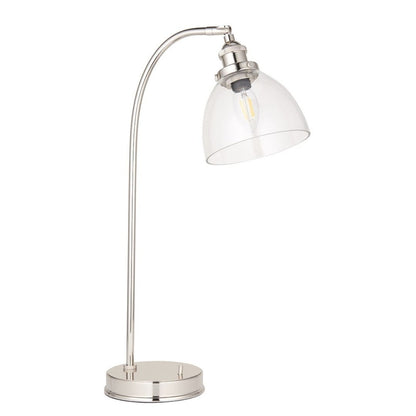 Hansen Polished Nickel & Glass Task Table Lamp