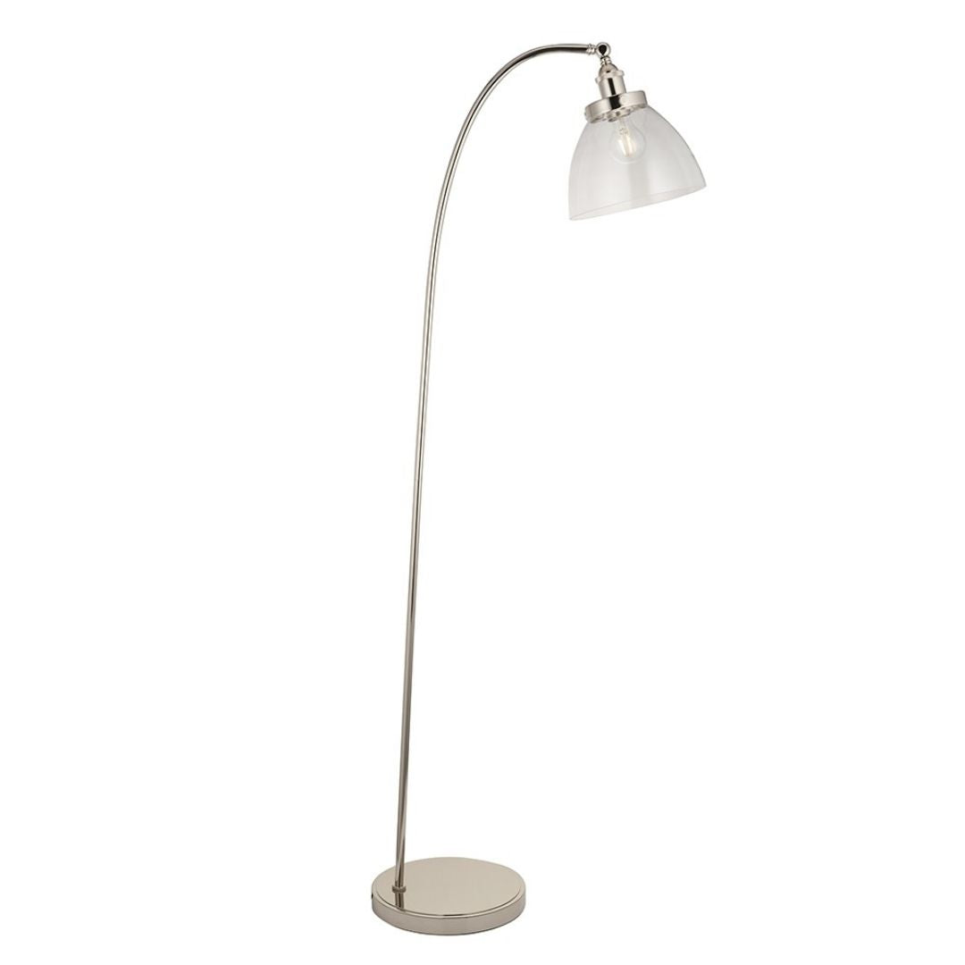 Hansen Polished Nickel & Glass Task Floor Lamp