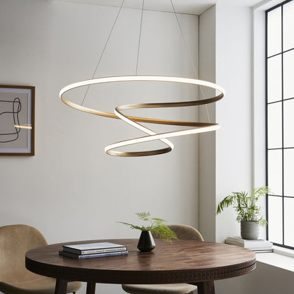 Twirl LED Gold Pendant Ceiling Light