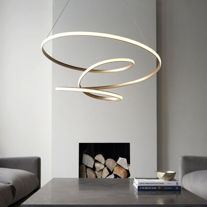 Twirl LED Gold Pendant Ceiling Light