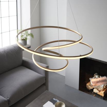 Twirl LED Gold Pendant Ceiling Light