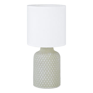 Bellariva Grey Ceramic Table Lamp with White Shade