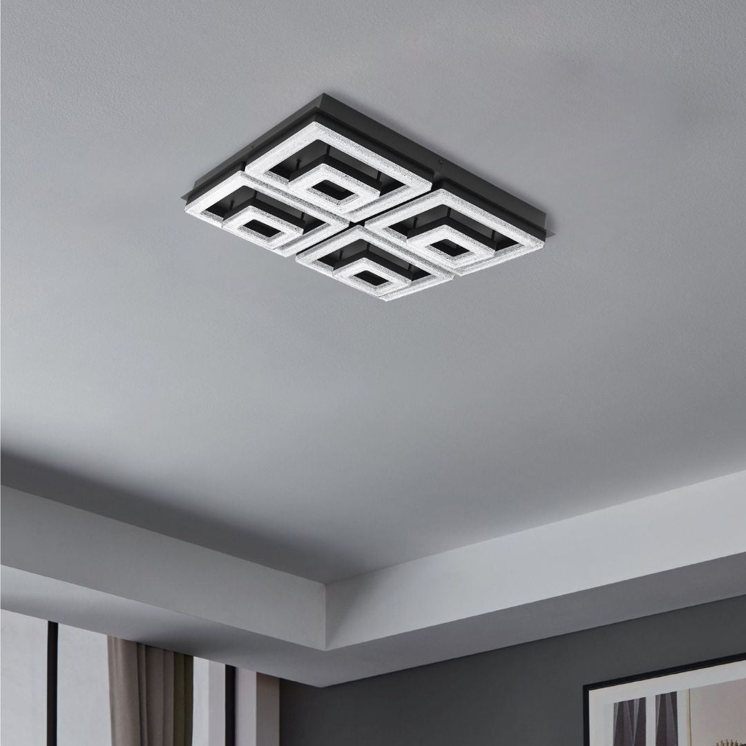 Fradelo Black & Silver LED Flush Ceiling Light