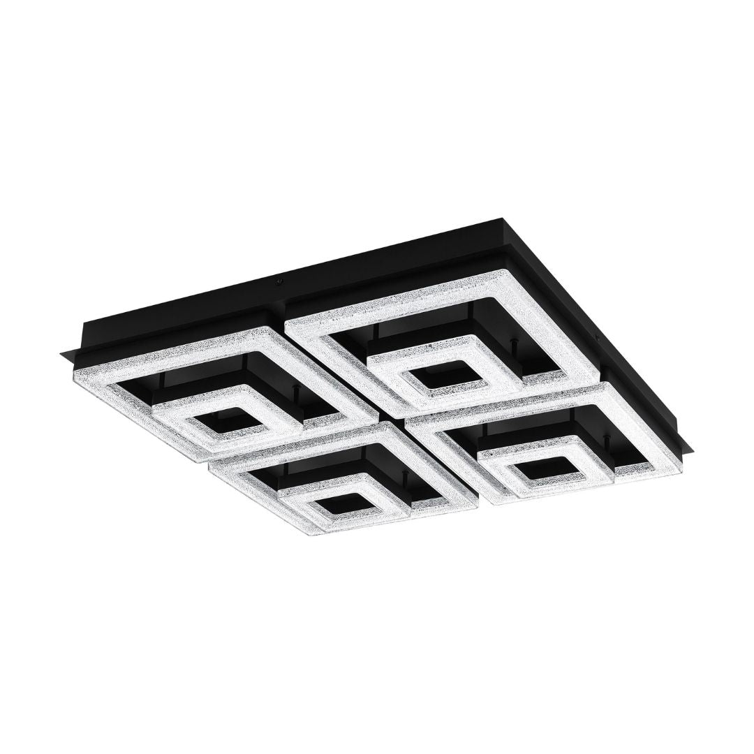 Fradelo Black & Silver LED Flush Ceiling Light