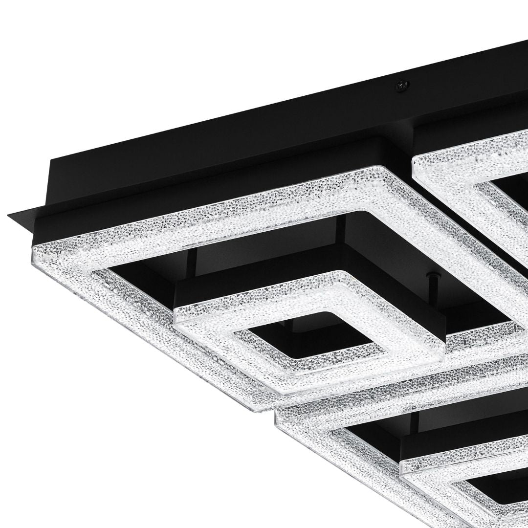 Fradelo Black & Silver LED Flush Ceiling Light