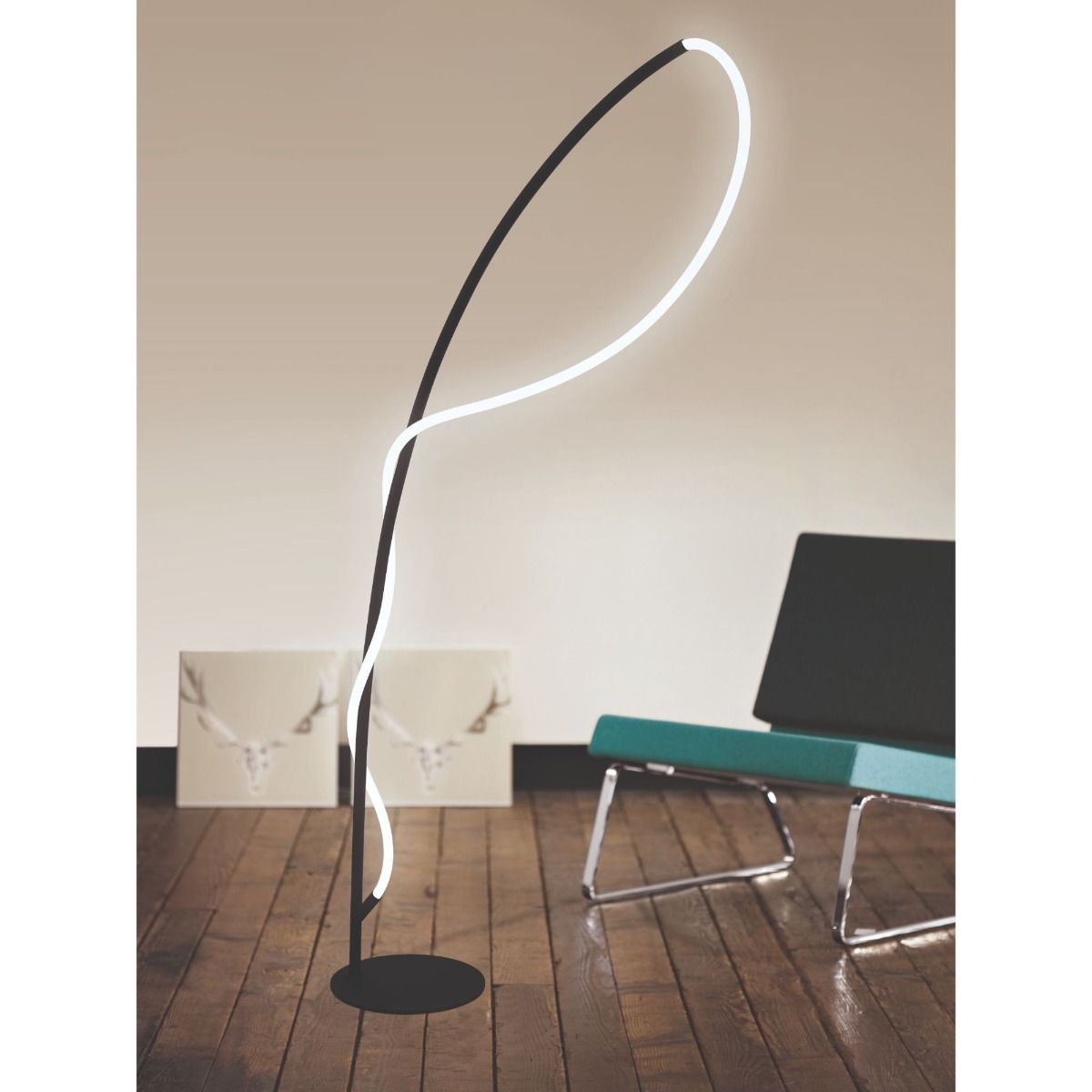 Egidonella Black LED Arc Floor Lamp