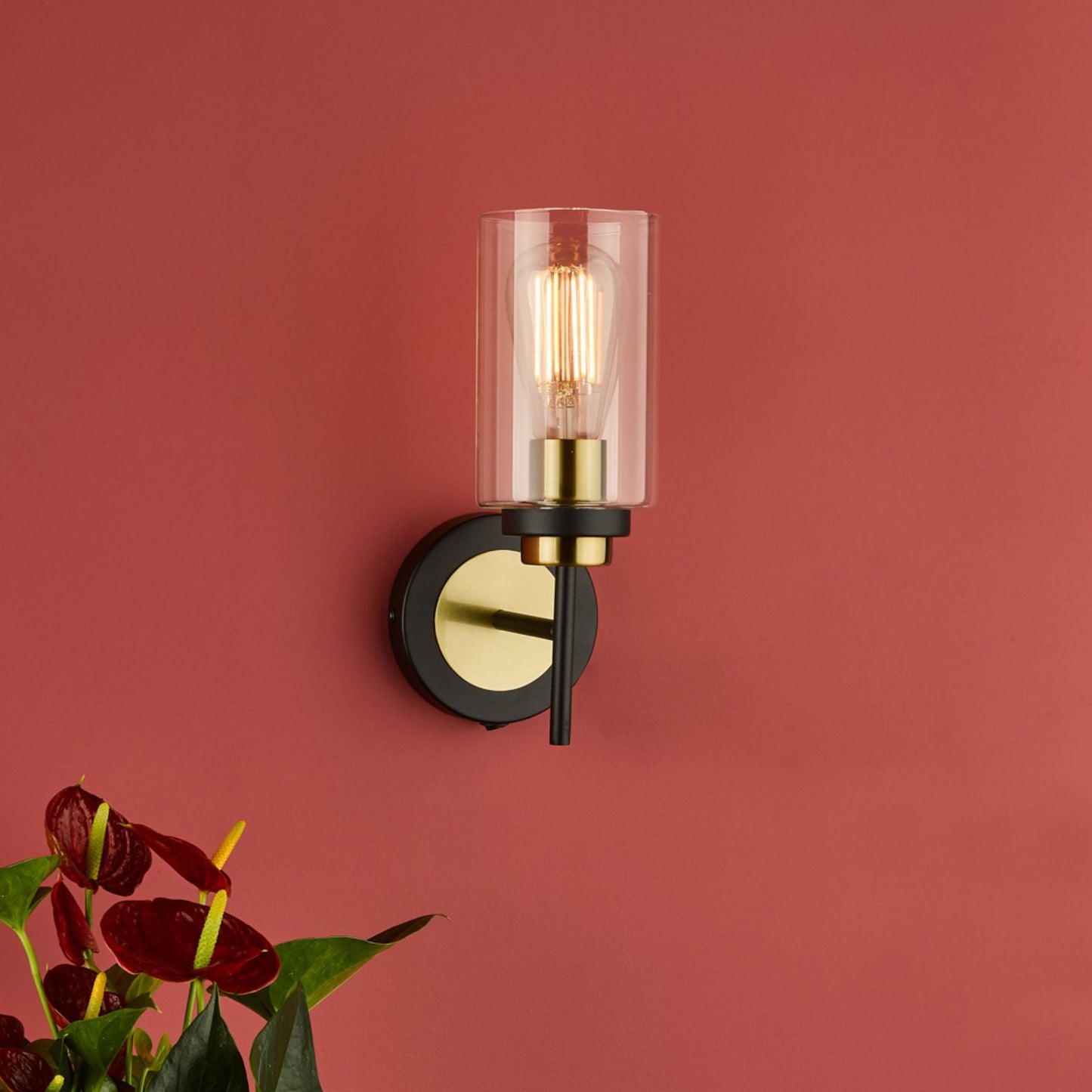 Abel Black & Gold Bathroom Wall Light