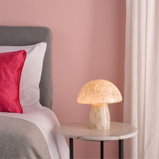 Addie White Glass Mushroom Table Lamp