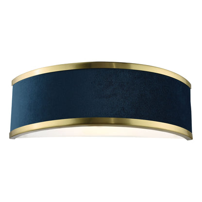 Alvaro Brushed Brass & Blue Wall Light