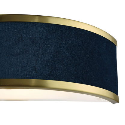 Alvaro Brushed Brass & Blue Wall Light