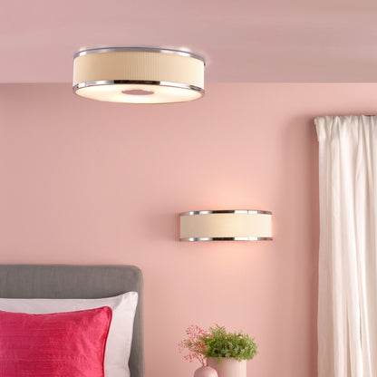 Alvaro Polished Chrome & Ivory Wall Light