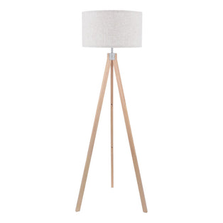 Armitage Light Wood Tripod Floor Lamp with Natural Shade