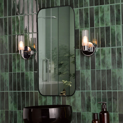 Bolton Polished Chrome & Glass Bathroom Wall Light