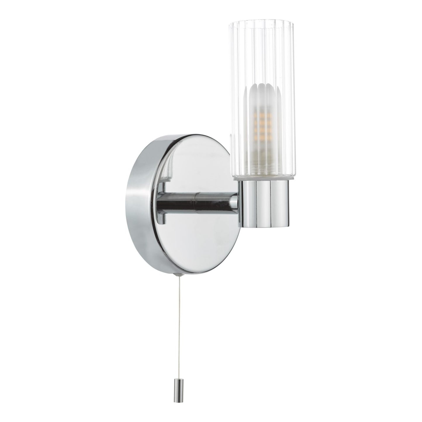 Bolton Polished Chrome & Glass Bathroom Wall Light