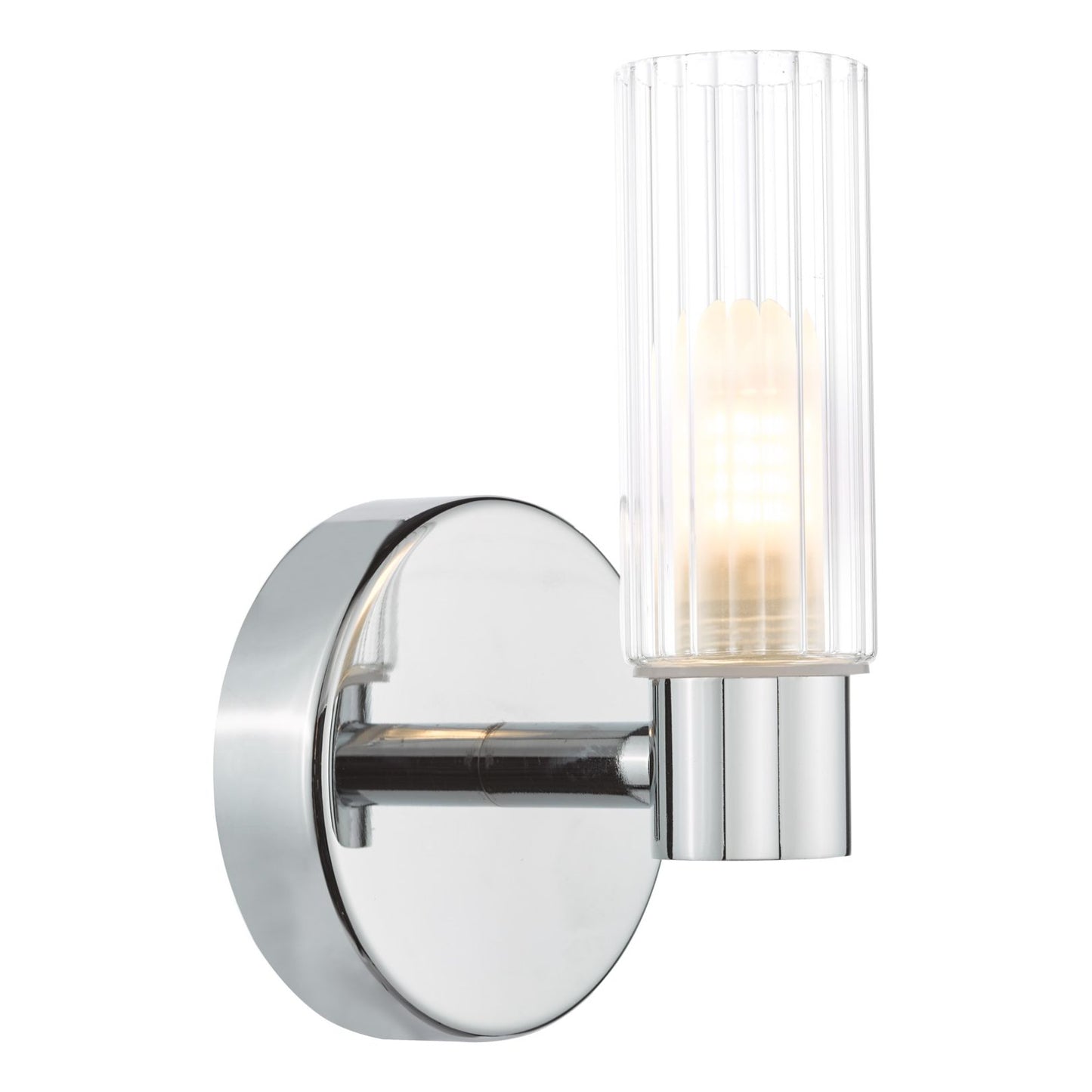 Bolton Polished Chrome & Glass Bathroom Wall Light